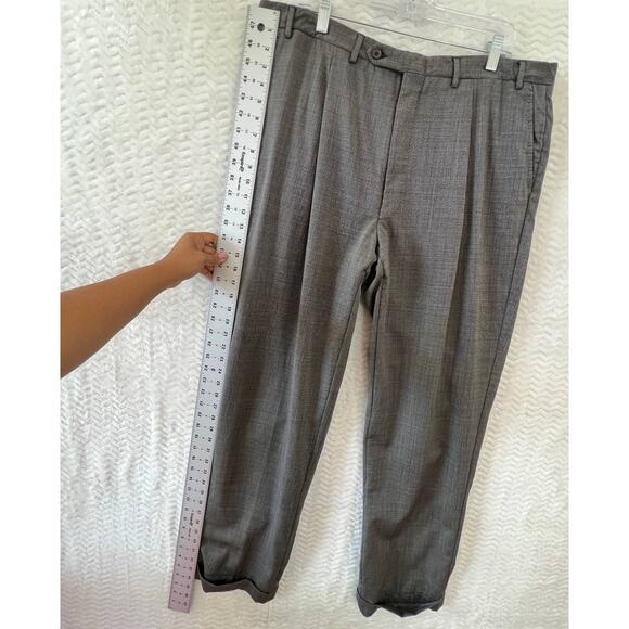 Canali Wool Dress Pants Trousers Brown Tan Micro Dots Mens Sz 40 Waist - Picture 12 of 14